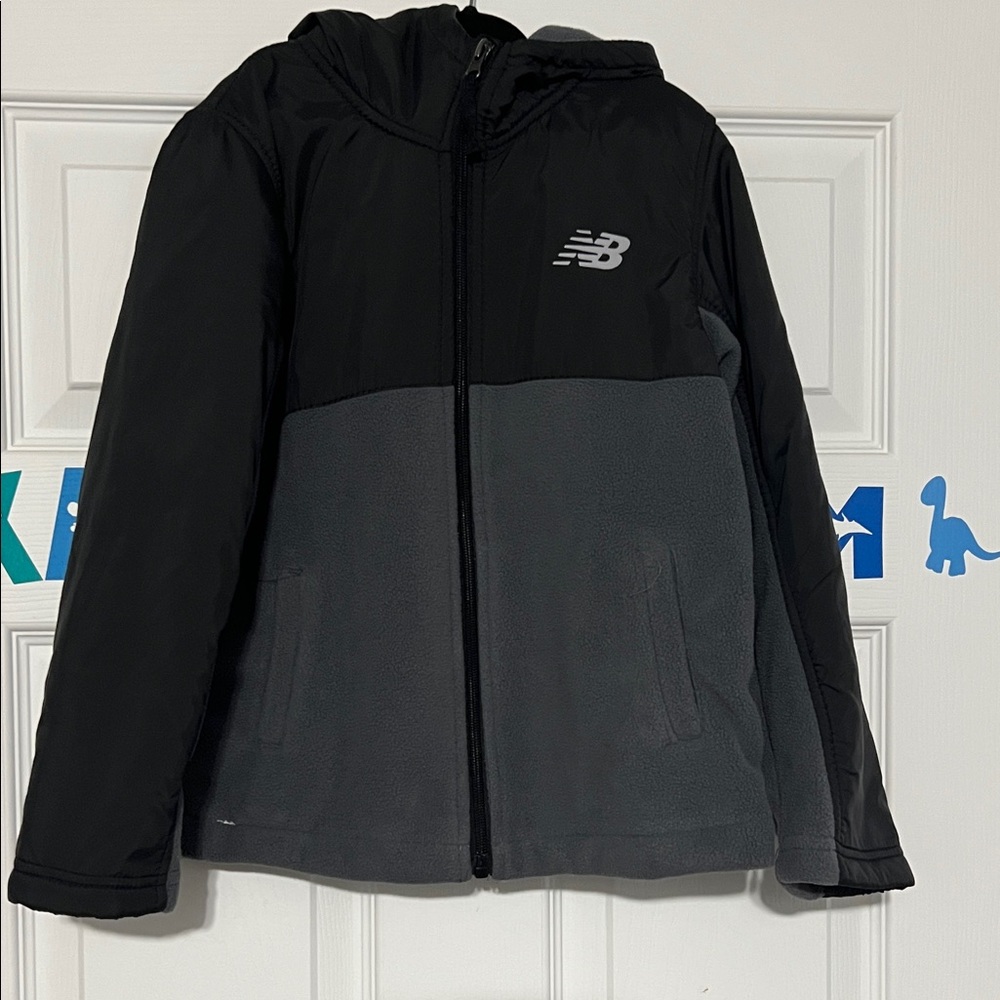 New Balance Kids Two-Tone Black and Gray Puffer Jacket